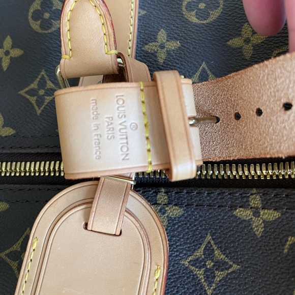 LIKE-NEW Louis Vuitton Monogram Keepall Bag +Strap - Picture 13 of 15
